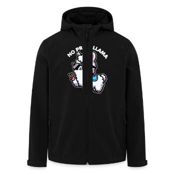 No Probllama Funny Llama Lover Pun for alpaca - Men’s Recycled Softshell Jacket by Stanley/Stella - black - Front - AI Model Male 185 light (185cm)