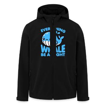 Alles Wal Sei in Ordnung Lustig Wortspiel See Ozean - Recycelte Männer Softshell-Jacke von Stanley/Stella - Schwarz - Vorne - AI Model Male 185 light (185cm)