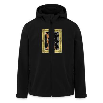 Horse Head Horse Horse Horse Horse Stallion - Men’s Recycled Softshell Jacket by Stanley/Stella - black - Front - AI Model Male 185 light (185cm)