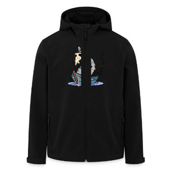 Pest Ratte Boot Schifffahrt Seemänner Seemann - Recycelte Männer Softshell-Jacke von Stanley/Stella - Schwarz - Vorne - AI Model Male 185 light (185cm)