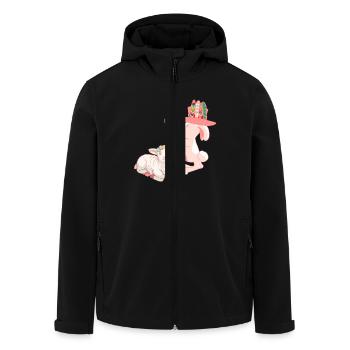 Frohe Ostern Hippie Osterhase Häschen Kinder - Recycelte Männer Softshell-Jacke von Stanley/Stella - Schwarz - Vorne - AI Model Male 185 light (185cm)