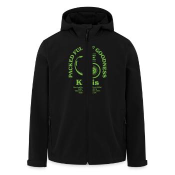 Kiwi Ernährung - Recycelte Männer Softshell-Jacke von Stanley/Stella - Schwarz - Vorne - AI Model Male 185 light (185cm)