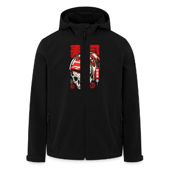 Japan Totenkopf Sushi Japan - Recycelte Männer Softshell-Jacke von Stanley/Stella - Schwarz - Vorne - AI Model Male 185 light (185cm)