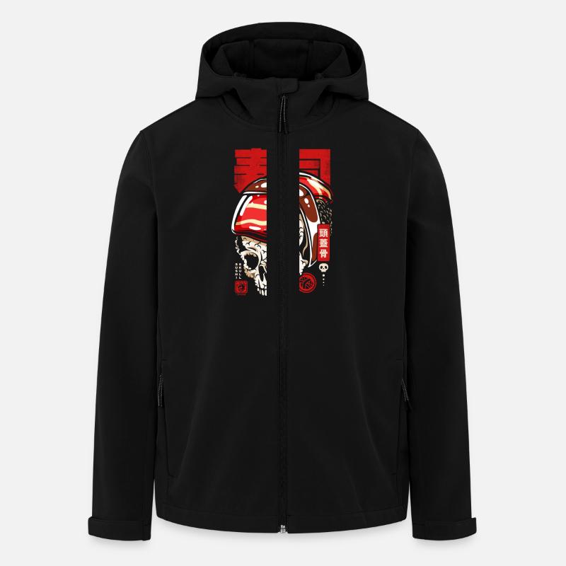 Japon skull sushis japan - Veste softshell homme en polyester recyclé Stanley/Stella - noir