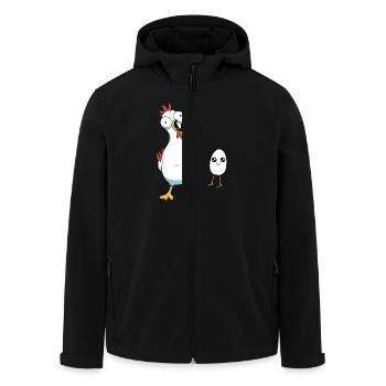 Poule, poule, oeuf, oeufs, poussin, bébé, volaille, poulets - Veste softshell homme en polyester recyclé Stanley/Stella - noir - Devant - AI Model Male 185 light (185cm)