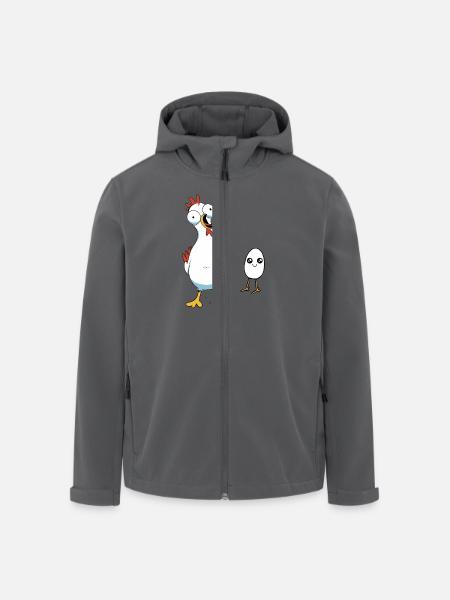 Huhn Henne Ei Eier Küken Baby Geflügel Hühner - Recycelte Männer Softshell-Jacke von Stanley/Stella - Schwarz