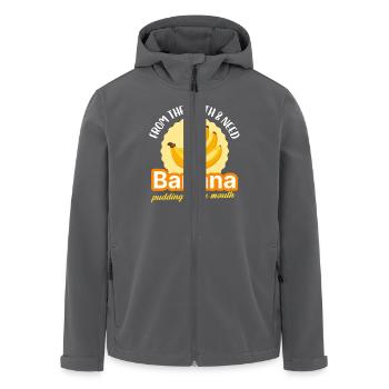Du sud et j’ai besoin de pudding à la banane dans ma bouche - Veste softshell homme en polyester recyclé Stanley/Stella - charbon - Devant - AI Model Male 185 light (185cm)