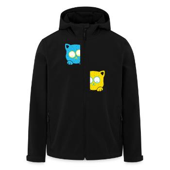 Animal shelter, animal lover, animal welfare, cats, Ukraine - Men’s Recycled Softshell Jacket by Stanley/Stella - black - Front - AI Model Male 185 light (185cm)