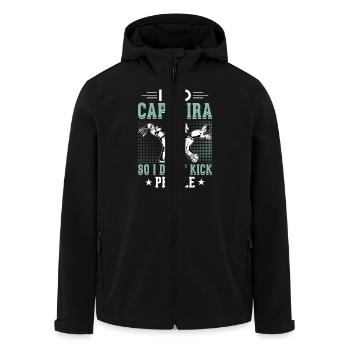 I do Capoeira so I don't kick People - Men’s Recycled Softshell Jacket by Stanley/Stella - black - Front - AI Model Male 185 light (185cm)