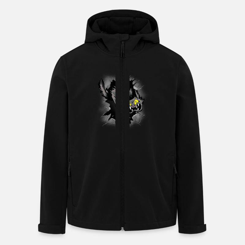 Halloween Chat Chats Chaton - Veste softshell homme en polyester recyclé Stanley/Stella - noir