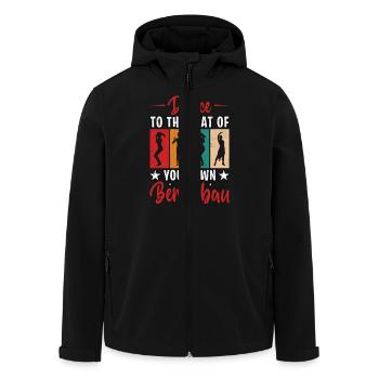 Tanzen Sie im Takt Ihres eigenen Berimbaus - Recycelte Männer Softshell-Jacke von Stanley/Stella - Schwarz - Vorne - AI Model Male 185 light (185cm)