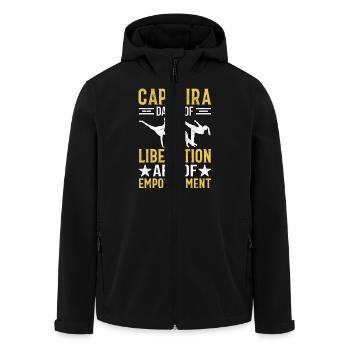 Capoeira, danse de libération, art de l’émancipation - Veste softshell homme en polyester recyclé Stanley/Stella - noir - Devant - AI Model Male 185 light (185cm)