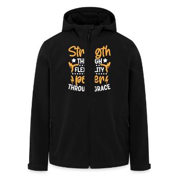 Stärke durch Flexibilität Kraft durch Anmut - Recycelte Männer Softshell-Jacke von Stanley/Stella - Schwarz - Vorne - AI Model Male 185 light (185cm)