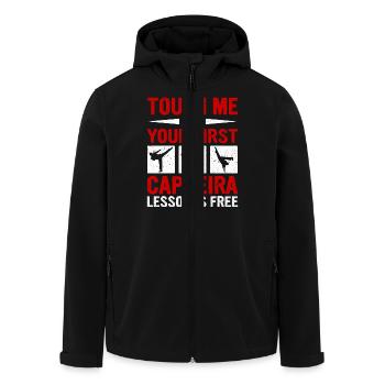 Berühre mich und deine erste Capoeira-Lektion ist kostenlos - Recycelte Männer Softshell-Jacke von Stanley/Stella - Schwarz - Vorne - AI Model Male 185 light (185cm)
