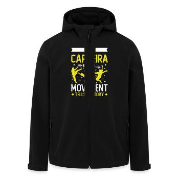 In Capoeira erzählt jede Bewegung eine Geschichte - Recycelte Männer Softshell-Jacke von Stanley/Stella - Schwarz - Vorne - AI Model Male 185 light (185cm)