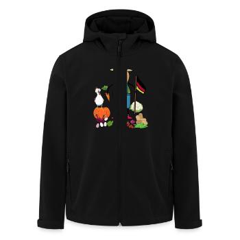 Erdnuss Landwirt Landwirte Gemüse Deutschlandfahne - Recycelte Männer Softshell-Jacke von Stanley/Stella - Schwarz - Vorne - AI Model Male 185 light (185cm)