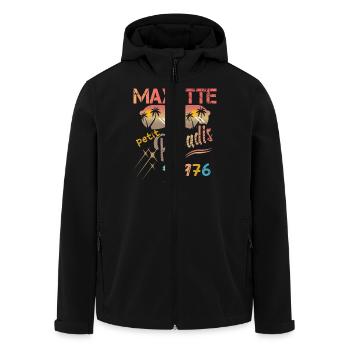 idee cadeau design graphique carte de Mayotte 976 - Veste softshell homme en polyester recyclé Stanley/Stella - noir - Devant - AI Model Male 185 light (185cm)