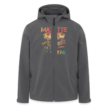 gift idea graphic design map of Mayotte 976 - Men’s Recycled Softshell Jacket by Stanley/Stella - anthracite - Front - AI Model Male 185 light (185cm)
