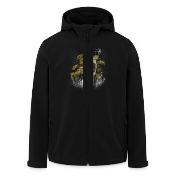 Rehbock Hirsch Hirsche Geweih Natur Wild Reh - Recycelte Männer Softshell-Jacke von Stanley/Stella - Schwarz - Vorne - AI Model Male 185 light (185cm)