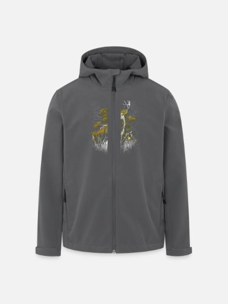 Rehbock Hirsch Hirsche Geweih Natur Wild Reh - Recycelte Männer Softshell-Jacke von Stanley/Stella - Schwarz