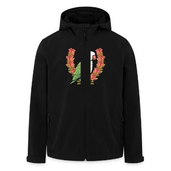 Parrots Parrot Birthday Roses Bird - Men’s Recycled Softshell Jacket by Stanley/Stella - black - Front - AI Model Male 185 light (185cm)