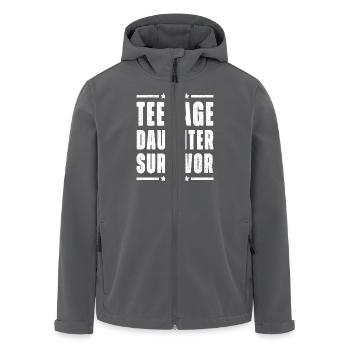 Teenager Tochter Überlebender Jahrgang Papa Mama Vater s - Recycelte Männer Softshell-Jacke von Stanley/Stella - Anthrazit - Vorne - AI Model Male 185 light (185cm)