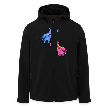 Girafe Afrique Safari Savane Années 80 Années 90 Enfant - Veste softshell homme en polyester recyclé Stanley/Stella - noir - Devant - AI Model Male 185 light (185cm)