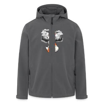 Schamanen Fuchs Füchse Schamane - Recycelte Männer Softshell-Jacke von Stanley/Stella - Anthrazit - Vorne - AI Model Male 185 light (185cm)