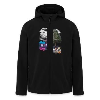 Hexe Hexen Halloween Bauwagen - Recycelte Männer Softshell-Jacke von Stanley/Stella - Schwarz - Vorne - AI Model Male 185 light (185cm)