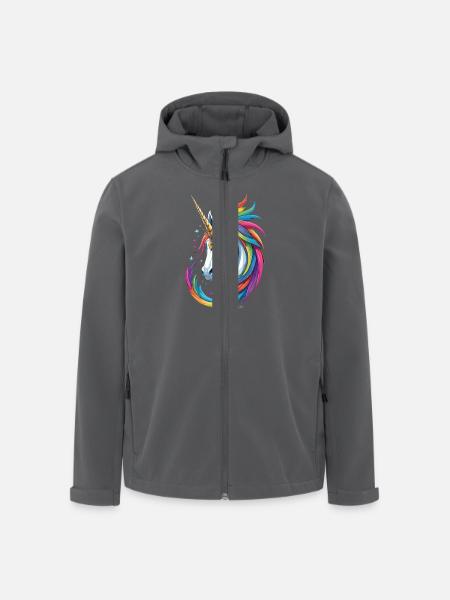 Buntes Einhorn - Recycelte Männer Softshell-Jacke von Stanley/Stella - Schwarz