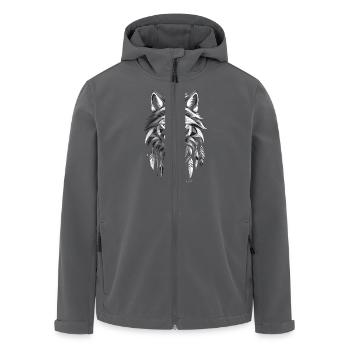 Geometrischer Wolf der amerikanischen Ureinwohner - Recycelte Männer Softshell-Jacke von Stanley/Stella - Anthrazit - Vorne - AI Model Male 185 light (185cm)