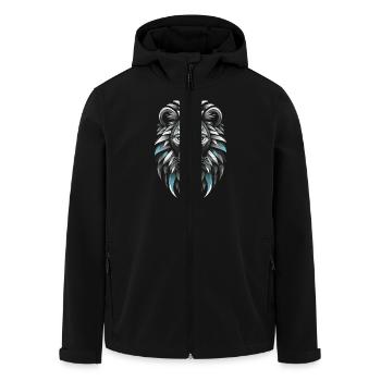 Symbole du Lion noir et blanc et bleu - Veste softshell homme en polyester recyclé Stanley/Stella - noir - Devant - AI Model Male 185 light (185cm)