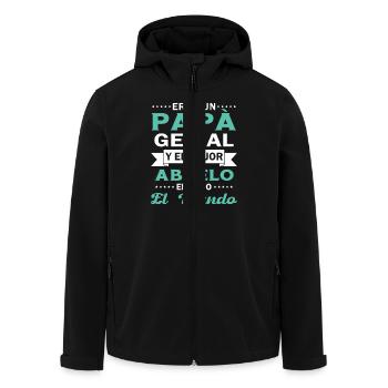 Cooler Vater und der beste Opa der ganzen Welt - Recycelte Männer Softshell-Jacke von Stanley/Stella - Schwarz - Vorne - AI Model Male 185 light (185cm)
