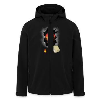 Natur Urlaub Ferien Zelt zelten Naturliebhaber - Recycelte Männer Softshell-Jacke von Stanley/Stella - Schwarz - Vorne - AI Model Male 185 light (185cm)