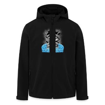 maritim Meer Möwen Möwe Natur See Wellen - Recycelte Männer Softshell-Jacke von Stanley/Stella - Schwarz - Vorne - AI Model Male 185 light (185cm)