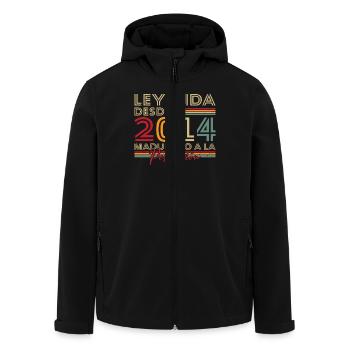 Legende seit 2014 Geburtstagsgeschenk - Recycelte Männer Softshell-Jacke von Stanley/Stella - Schwarz - Vorne - AI Model Male 185 light (185cm)