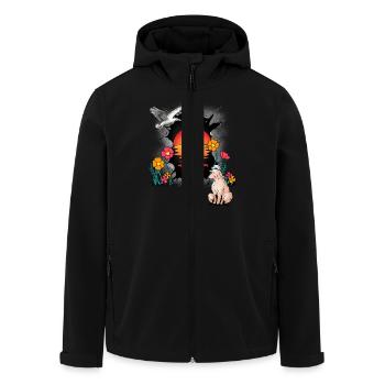 Maritime Girl Sailor Coast Sheep Seagull Child - Men’s Recycled Softshell Jacket by Stanley/Stella - black - Front - AI Model Male 185 light (185cm)