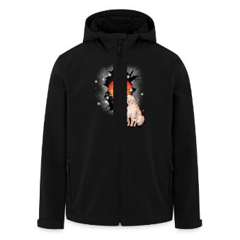 Schaf Schafe Sonnenuntergang Lamm Lämmer Kind - Recycelte Männer Softshell-Jacke von Stanley/Stella - Schwarz - Vorne - AI Model Male 185 light (185cm)