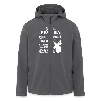Preuve que mon père ne chasse pas toujours - Veste softshell homme en polyester recyclé Stanley/Stella - charbon - Devant - AI Model Male 185 light (185cm)