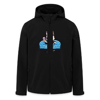 Cat Moin Skater Maritime Cats Child Kids Cream - Men’s Recycled Softshell Jacket by Stanley/Stella - black - Front - AI Model Male 185 light (185cm)