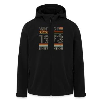 1973 Vintage Anniversaire Rétro Cadeau - Veste softshell homme en polyester recyclé Stanley/Stella - noir - Devant - AI Model Male 185 light (185cm)