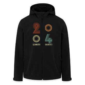 2004 Vintage Retro Birthday Gift - Men’s Recycled Softshell Jacket by Stanley/Stella - black - Front - AI Model Male 185 light (185cm)
