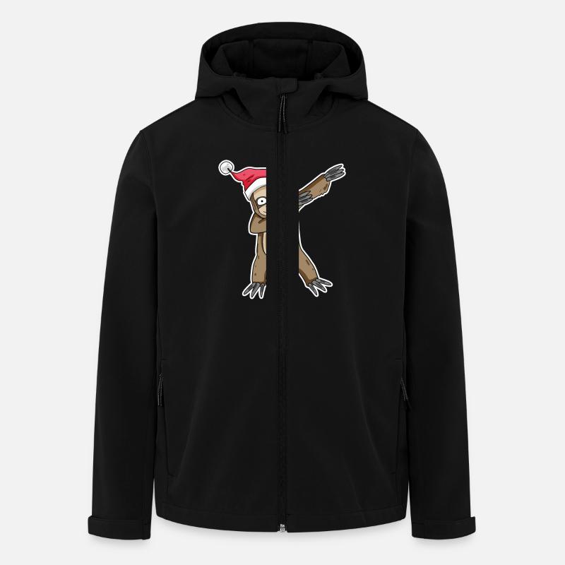 Sloth Christmas Motif - Men’s Recycled Softshell Jacket by Stanley/Stella - black