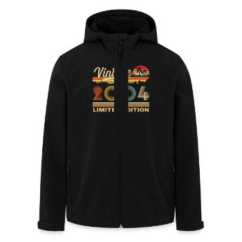 2004 Vintage Retro Birthday Gift - Men’s Recycled Softshell Jacket by Stanley/Stella - black - Front - AI Model Male 185 light (185cm)