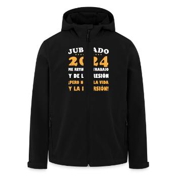 2024 im Ruhestand / 2024 im Ruhestand Geschenk Humor - Recycelte Männer Softshell-Jacke von Stanley/Stella - Schwarz - Vorne - AI Model Male 185 light (185cm)
