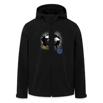 Snail Snails Garden Nature Spring - Men’s Recycled Softshell Jacket by Stanley/Stella - black - Front - AI Model Male 185 light (185cm)
