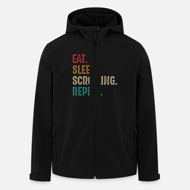 eat sleep scrolling repeat - Men’s Recycled Softshell Jacket by Stanley/Stella - black
