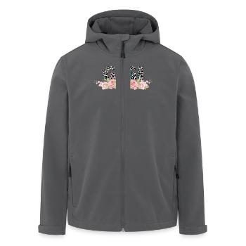 Leopardenmuster Gigi Floral Design Leopard Print - Men’s Recycled Softshell Jacket by Stanley/Stella - anthracite - Front - AI Model Male 185 light (185cm)