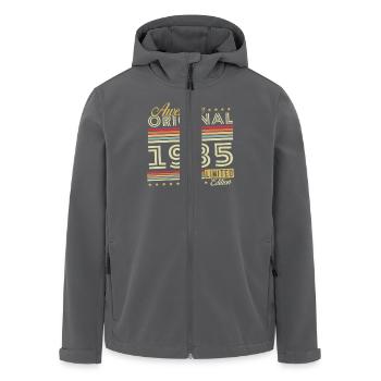 Original 1985 Vintage Retro Jubiläumsgeschenk - Recycelte Männer Softshell-Jacke von Stanley/Stella - Anthrazit - Vorne - AI Model Male 185 light (185cm)