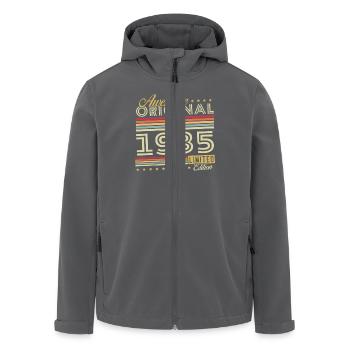 Original 1935 Vintage Retro Anniversary Gift - Men’s Recycled Softshell Jacket by Stanley/Stella - anthracite - Front - AI Model Male 185 light (185cm)